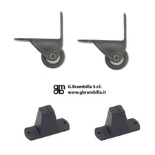 2 RUOTE + 2 PIEDINI PER FLIGHT CASE CASSE VALIGIE BAULI TROLLEY