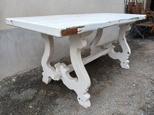 TAVOLO FRATINO LACCATO BIANCO - GROSSO SPESSORE - PESANTE - SMONTABILE - 1940