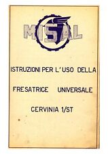 Fresatrice Universale Cervinia 1/ST Manuale uso e manutenzione PDF