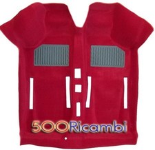 FIAT 500 126 EPOCA MOQUETTE ROSSA TAPPETO PREFORMATO RIVESTIMENTO INTERNO PAVIME