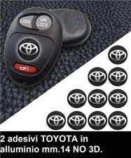 2 adesivi TOYOTA  14.mm stemma logo Auto Metallo Alluminio