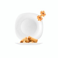 Servizio Piatti 12 Pezzi Vetro Opale Bianco – Forma Quadrata – Made in Italy – L