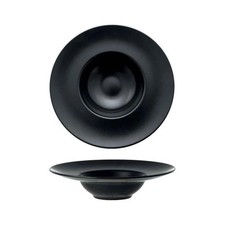 BORELLA 6 PIATTI DA PASTA GOURMET PORCELLANA cm 28 NERO BISTROT CASA RISTORANTE