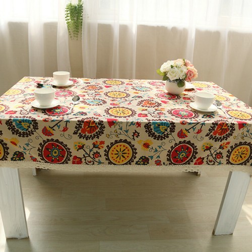 Tovaglia cotone lino floreale - tovaglia,
