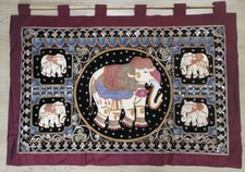 Vintage... Arazzo da parete Thailandese-Birmano ricamato in perline  paillette