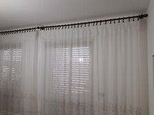 7 BASTONI TENDE in Legno 2/4 metri con 60 ANELLI, GANCI, ASTE, SUPPORTI, FINALI