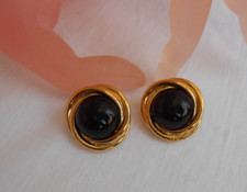 ORECCHINI TRIFARI TM pietra in lucite colore nero a clip