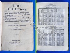 Scienza Tecnica - Tavole di riduzione dei pesi, delle misure etc. - Torino 1844