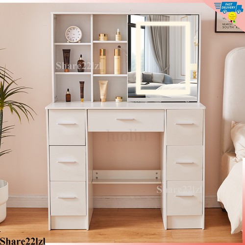 Vanity set lighted - lighted, sliding