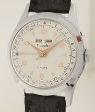 MAGALEX CALENDARIO COMPLETO OROLOGIO DA POLSO UOMO - ANNI '50 - GIORNO, GIORNO DELLA SETTIMANA E MESE