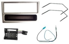 Cruscotto Kit Surround Argento Iso Antenna Per Opel Vivaro Stereo 04 IN Poi