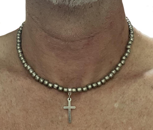 Collana rosario con - , croce