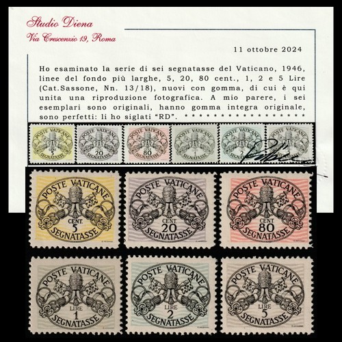 Vaticano 1946 segnatasse - segnatasse, righe