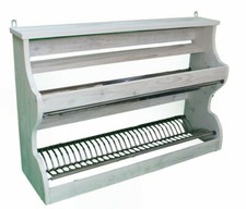 Piattaia credenza in legno gocciolatoio scolapiatti acciaio inox colore bianco 