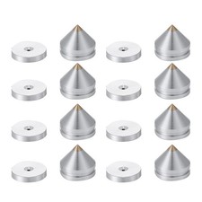 Set 8 Piedini Supporto Altoparlante Lega Alluminio Metallo Punte Cono Pavimento4512