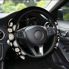 coprivolante auto universale copertura custodia volante nero fiori margherite