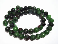 1filo/46pz perline pietre dure in rubino zoisite naturale tondo liscio 8mm 