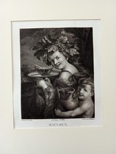 Incisione antica Bacco Bacchus