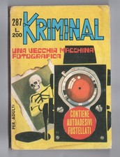 FUMETTO KRIMINAL N°287 UNA VECCHIA MACCHINA FOTOGRAFICA 1970 NO ADESIVI