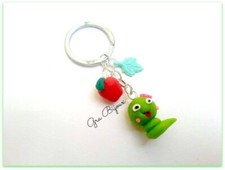 portachiavi fimo bruco con