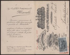 cartolina MARSALA f.lli martinez & c. fattoria di vini-doppia-commerciale