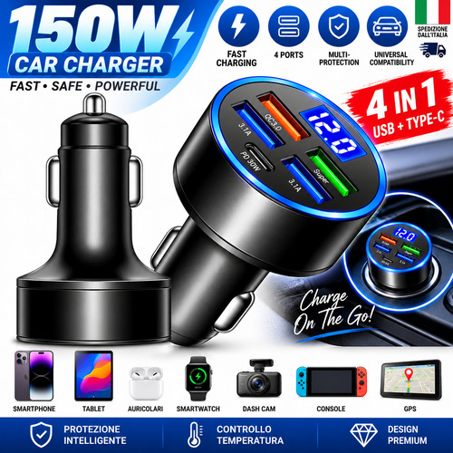 Caricabatterie auto usb - da,