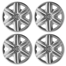 Set 4 Copricerchi 15 Pollici Fast Coppe Ruota Argento Universali per Opel