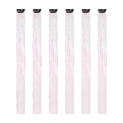6pcs clip hair tinsel - in,