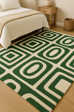 Tappeto geometrico verde e