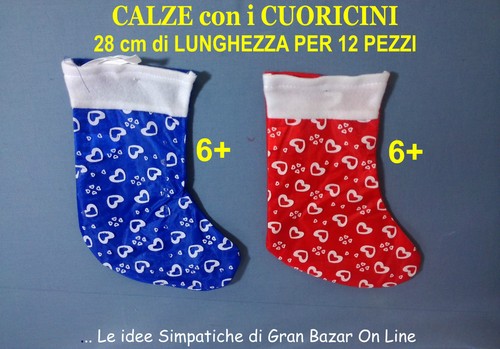 Natale calza cuoricini pz - cuoricini, 12
