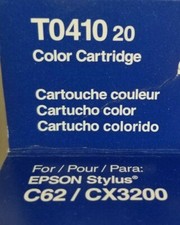 NOS ~ EPSON Color Cartridge ~ T041020 T0410~ Stylus C62 CX3200 ~ EXP 02/2007 ~C2