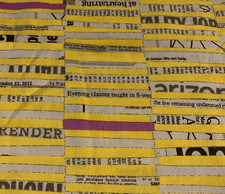 "Staggered Stripe" di Carrie Bloomston per tessuti Windham giallo grigio 2+ iarde