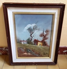 Quadro ANTONIO PONTICELLI Dipinto CORNICE LEGNO VINTAGE Leggere Descrizione 