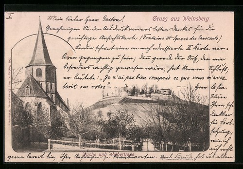 Cartolina weinsberg chiesa e - weinsberg,,