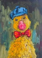 Ritratto di anatra dipinto ad