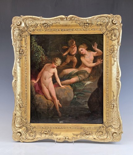 Pittura olio pannello - olio, su