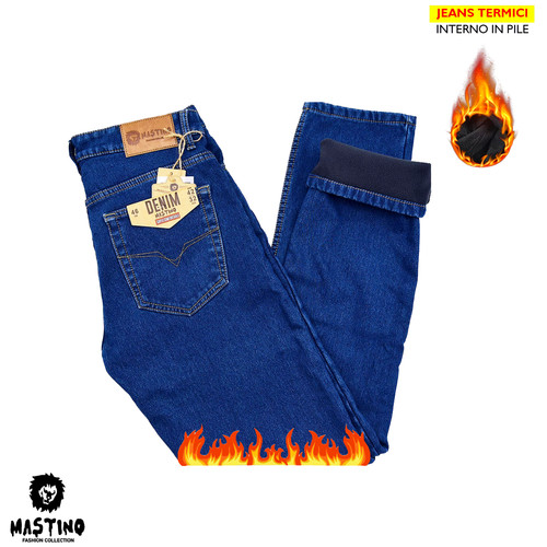 Jeans uomo termico imbottito - jeans,