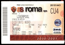 Biglietto 2000/01 AS Roma vs Liverpool FC Coppa Uefa 38828