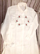 CAMICIA DA NOTTE DONNA MANICA LUNGA TG 48 VINTAGE