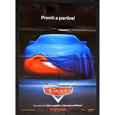 manifesto CARS prelancio Saetta McQueen Carl Attrezzi Doc walt disney A74