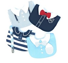 Set bavaglini neonato 100% cotone Impermeabili con spugna assorbente Eleganti