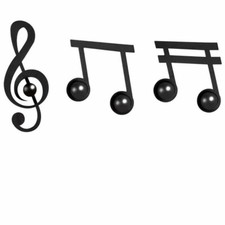 Arti e Mestieri, Note, Set 3 Ganci Appendiabiti neri, Acciaio