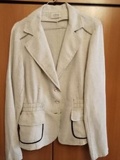 Tailleur Donna Giacca Pantalone Oltre Taglia 46 Lino Panna