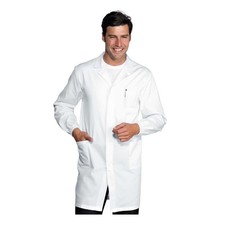 Camice Uomo Medico Bianco Antiacido Solforico Isacco in Misto Cotone Tg. S - 5XL