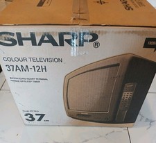 Nuovissima TV a colori Sharp 37am-12h con telecomando, istruzioni CRT TV Retro Gaming