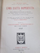 1897 HOEPLI MANUALI ORA ESATTA DAPPERTUTTO OROLOGI GNOMONICA ASTRONOMIA SC75