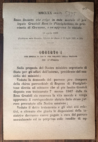 Pizzighettone 1886 regio - pizzighettone,