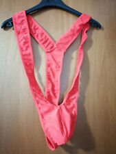 Costume sexy uomo stile Borat di colore rosso, per feste di addio al nubilato  