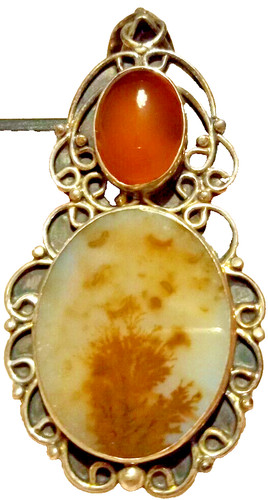 Raro ciondolo agata dendritica - raro,