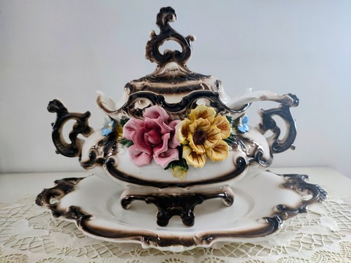 Capodimonte grande zuppiera e - zuppiera,